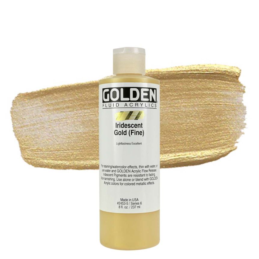 GOLDEN Fluid Acrylics Iridescent Gold (Fine), 8oz