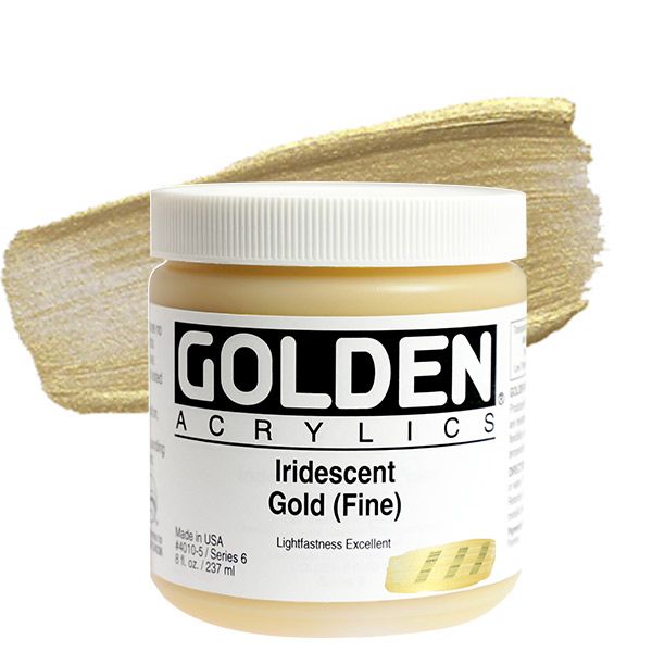 GOLDEN Heavy Body Acrylics - Iridescent Gold, 8oz Jar