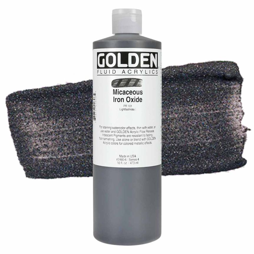 GOLDEN Fluid Acrylics Iridescent Micaceous Iron Oxide, 16oz
