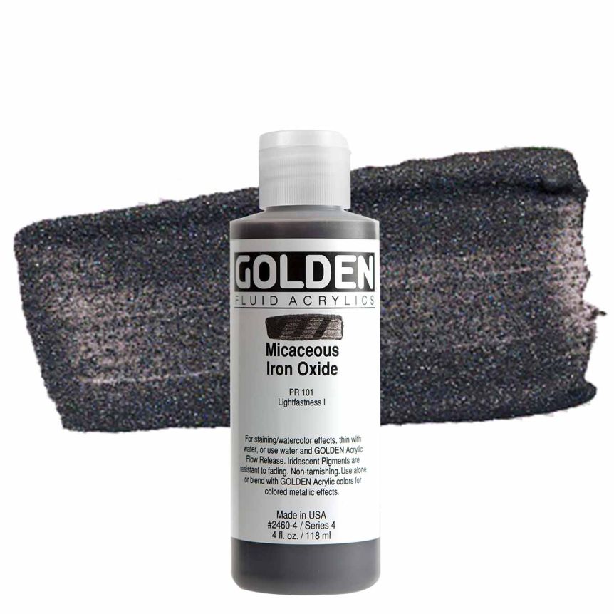 GOLDEN Fluid Acrylics Iridescent Micaceous Iron Oxide, 4oz