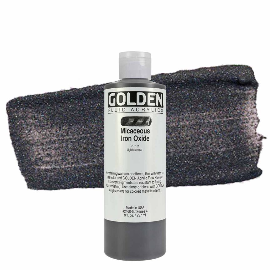 GOLDEN Fluid Acrylics Iridescent Micaceous Iron Oxide, 8oz