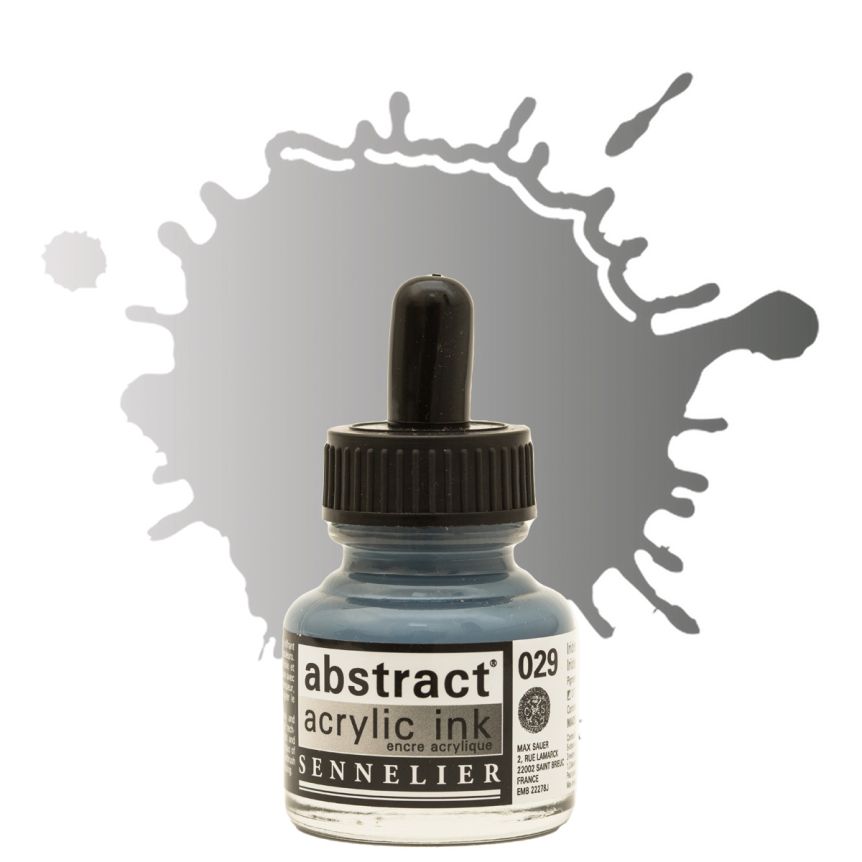 Sennelier Abstract Acrylic Ink - Iridescent Silver, 30ml