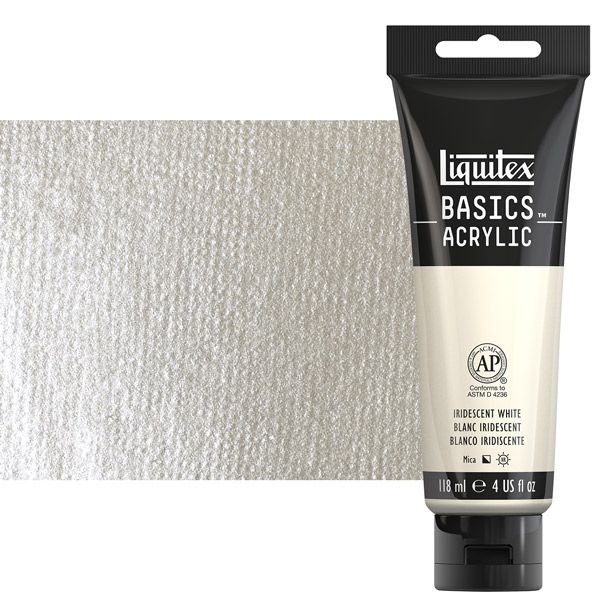 Liquitex Basics Acrylic Paint Iridescent White, 4oz Tube Jerry's