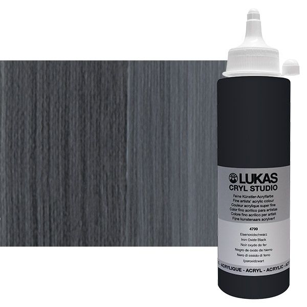 Cryl Studio Acrylic Paint - Iron Oxide Black, 250ml Bottle