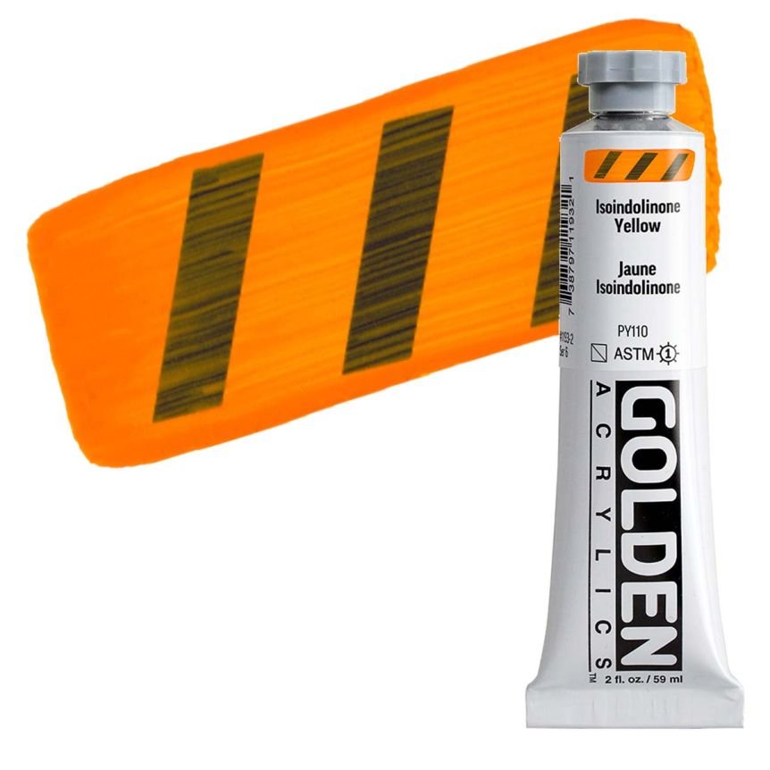 Golden Heavy Body Acrylic - Isoindolinone Yellow, 2 oz Tube