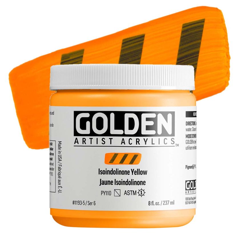 Golden Heavy Body Acrylic - Isoindolinone Yellow, 8 oz Tube