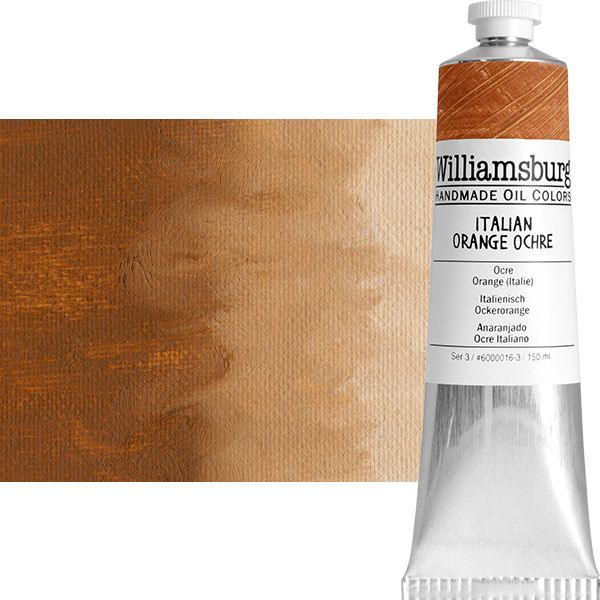 Williamsburg Handmade Oil Paint Italian Orange Ochre, 150ml Tube