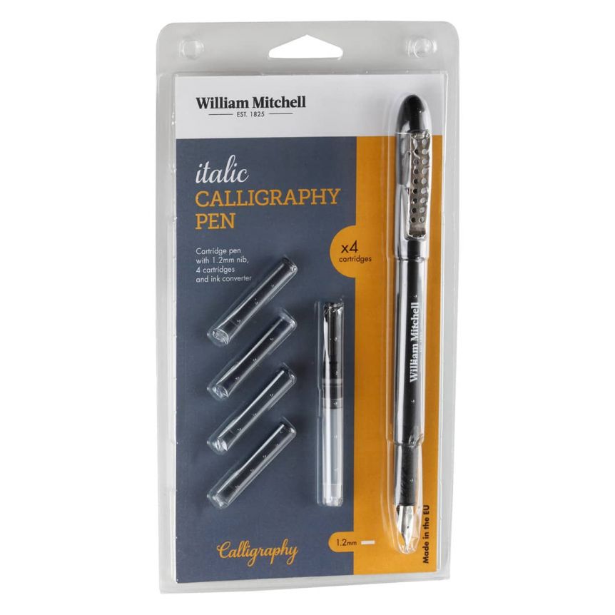 William Mitchell Italic Calligraphy Pen with 4 Cartridges