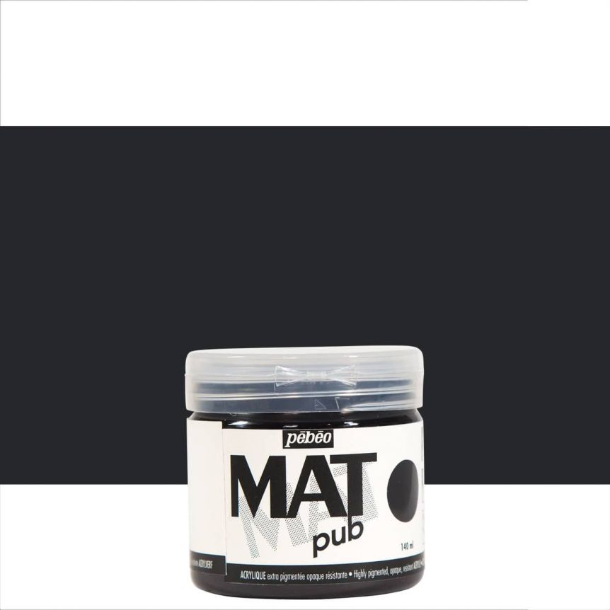 Pebeo Acrylic Mat Pub - Ivory Black, 140ml