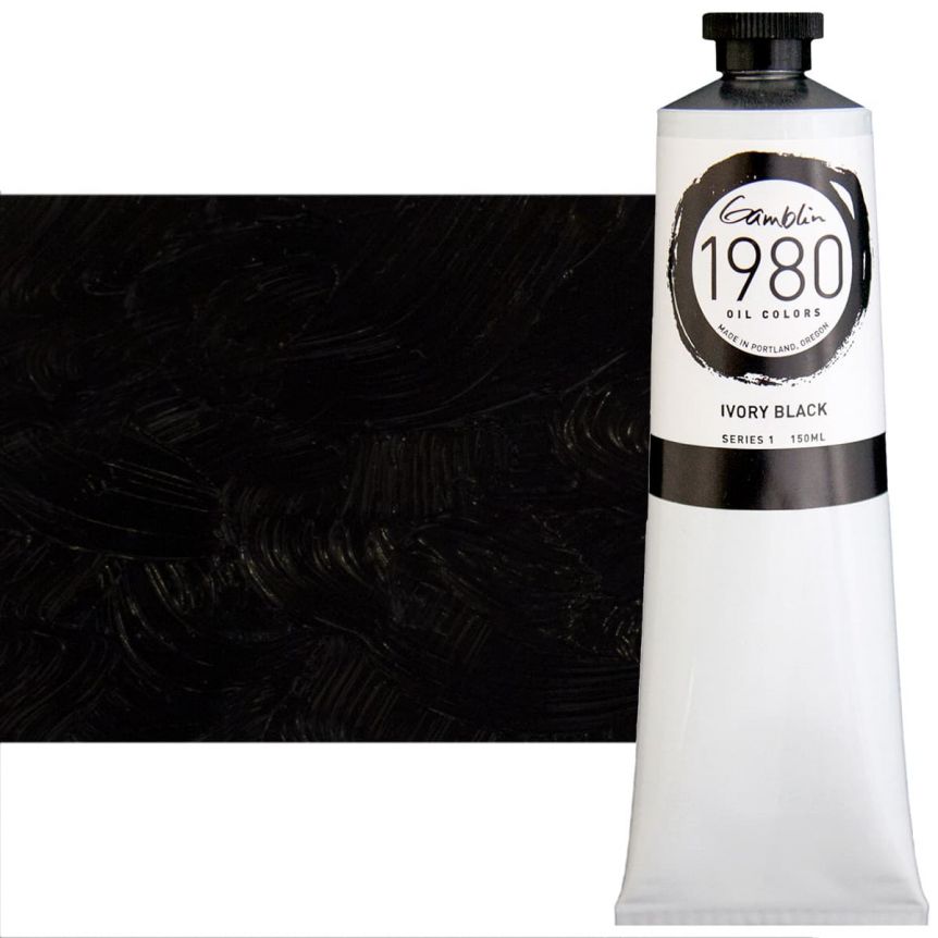 Gamblin 1980 Oil Colors - Ivory Black, 150ml Tube