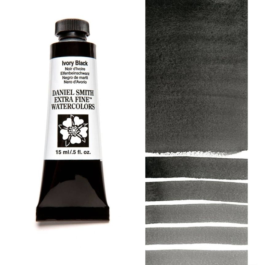 Daniel Smith Extra Fine Watercolors - Ivory Black, 15 ml Tube