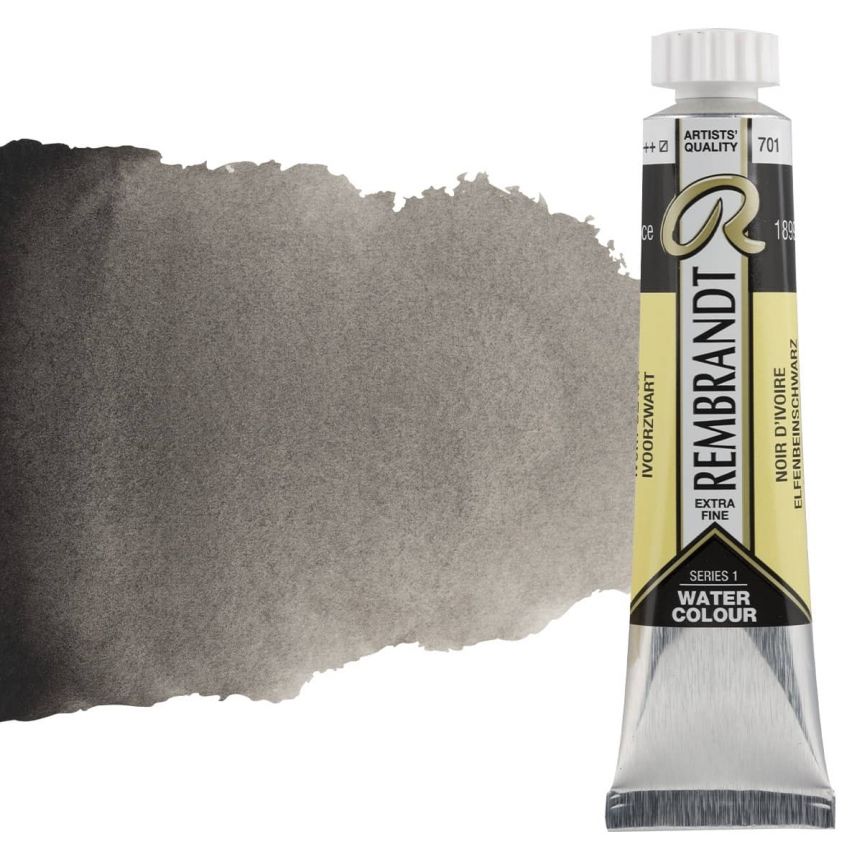 Rembrandt Extra-Fine Watercolor 20 ml Tube - Ivory Black 