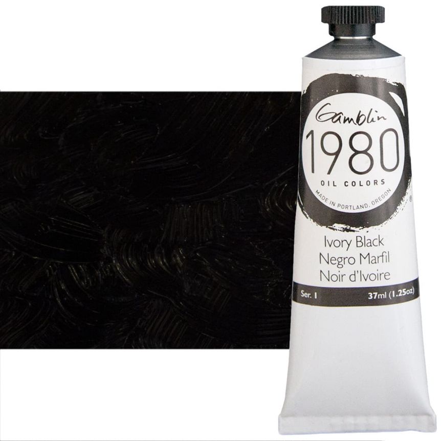 Gamblin 1980 Oil Colors - Ivory Black, 37ml Tube