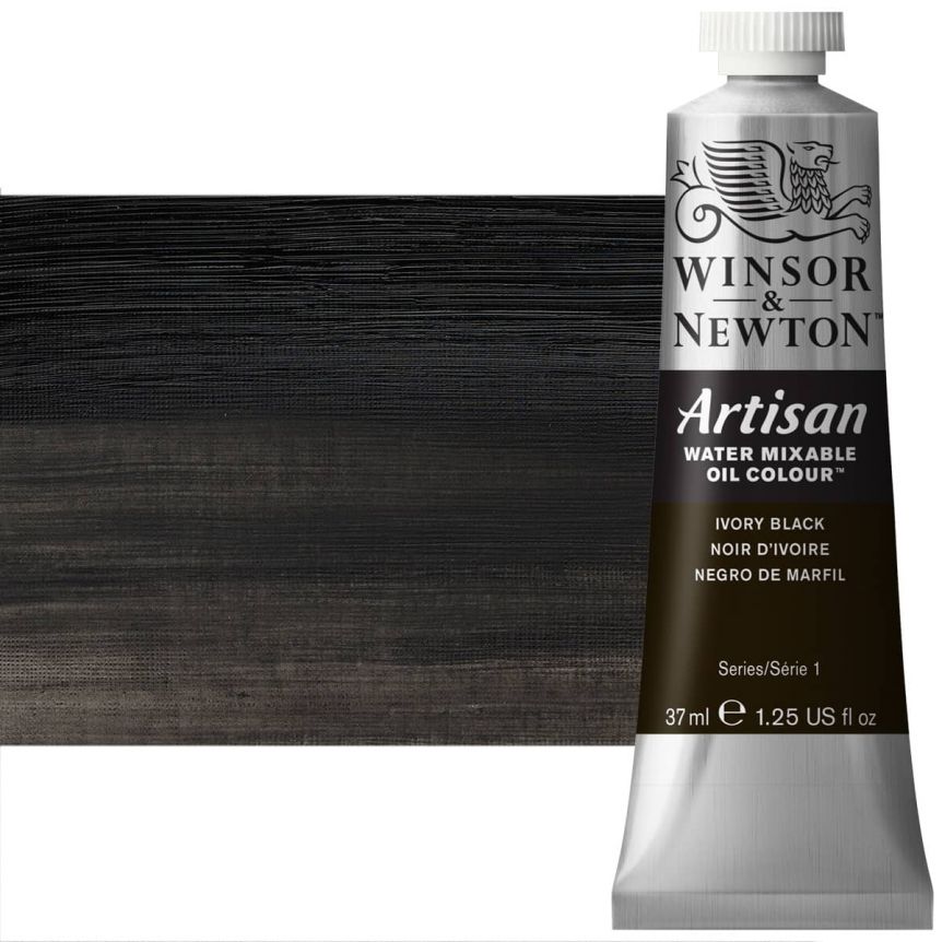 Winsor & Newton Artisan Water Mixable Oil Color - Ivory Black, 37ml Tube