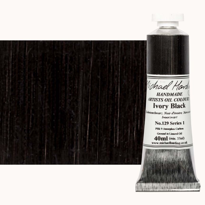 Michael Harding Oil Color - Ivory Black, 40ml Tube