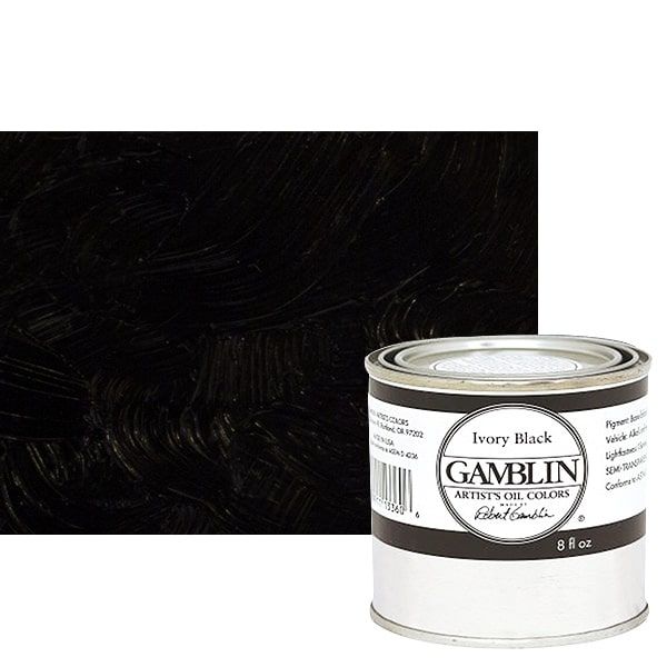 Gamblin Artists Oil - Ivory Black, 8oz Can