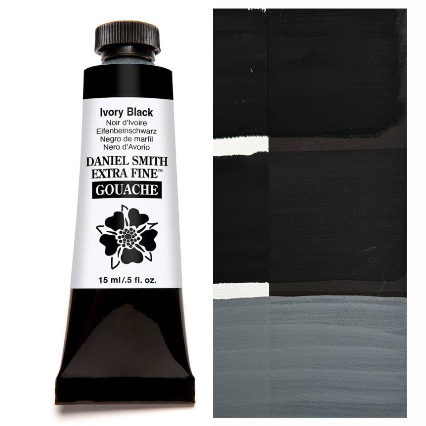 DANIEL SMITH Extra Fine GOUACHE Ivory Black, 15ml Tube