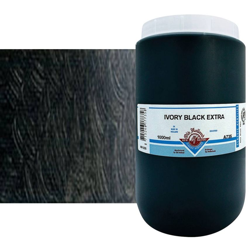 Old Holland New Masters Classic Acrylic Colors Ivory Black Extra 1 liter