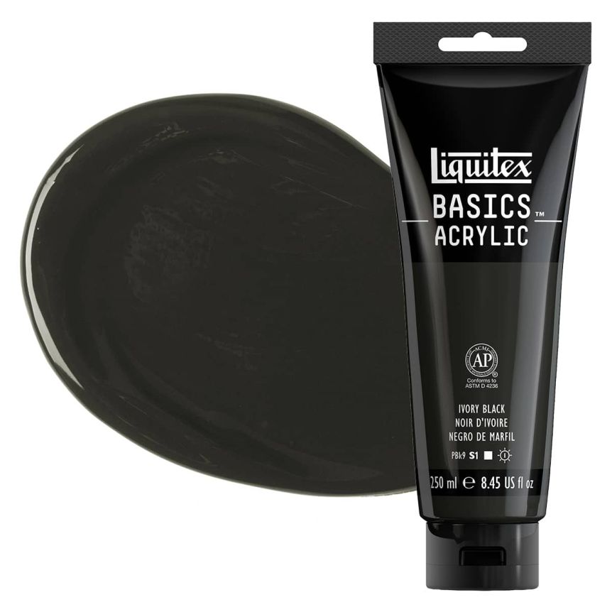 Liquitex Basics Acrylic Paint - Ivory Black, 250ml Tube