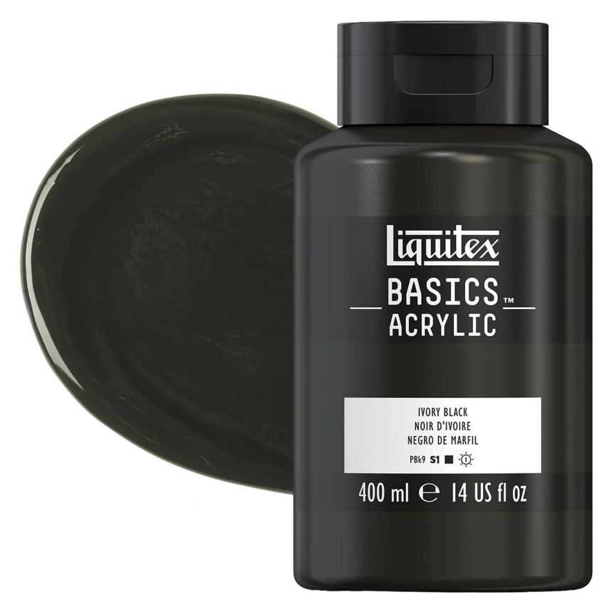 Liquitex Basics Acrylic Paint - Ivory Black 400ml