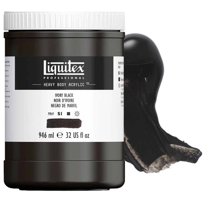 Liquitex Heavy Body Acrylic - Ivory Black, 32oz Jar