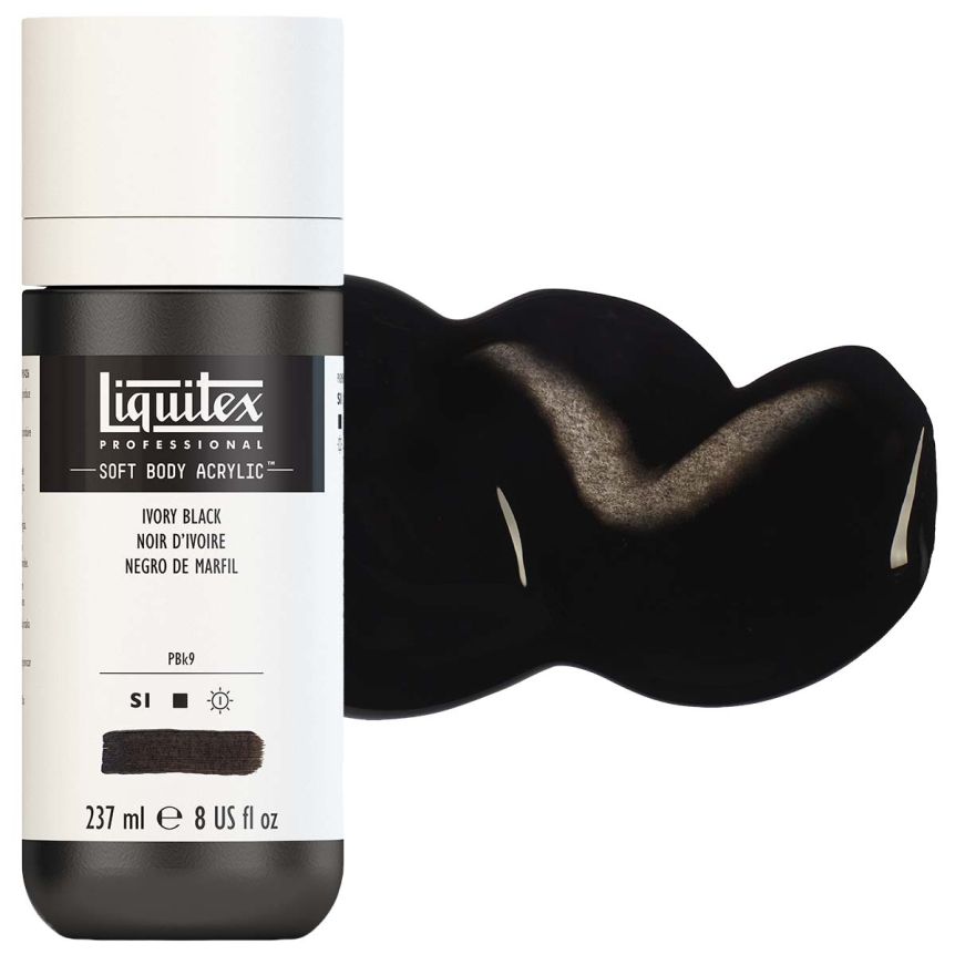 Liquitex Professional Soft Body Acrylic - Ivory Black, 8oz Bottle