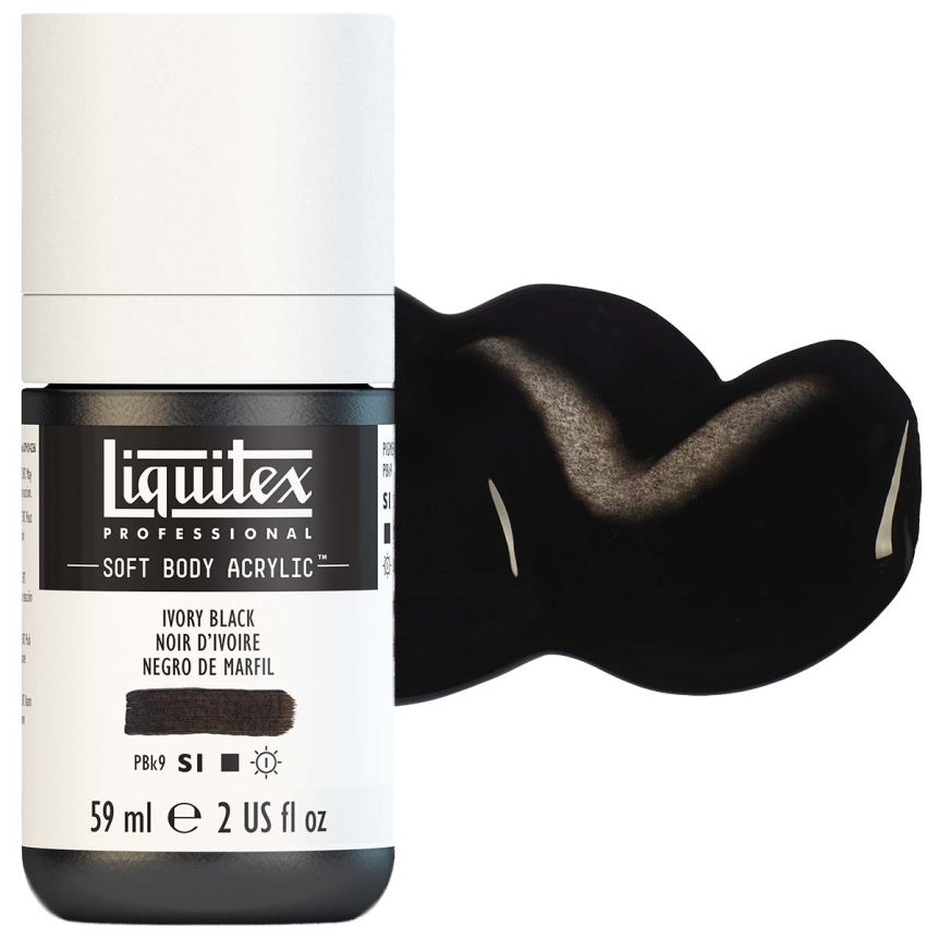 Liquitex Professional Soft Body Acrylic - Ivory Black, 2oz Bottle