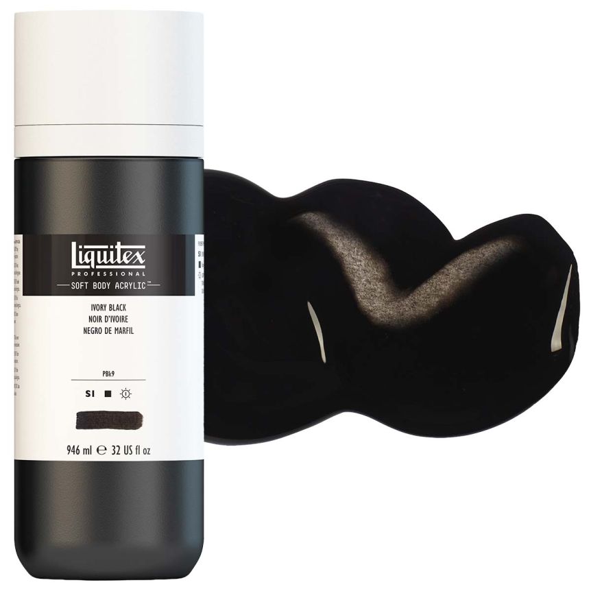 Liquitex Professional Soft Body Acrylic - Ivory Black, 32oz Bottle