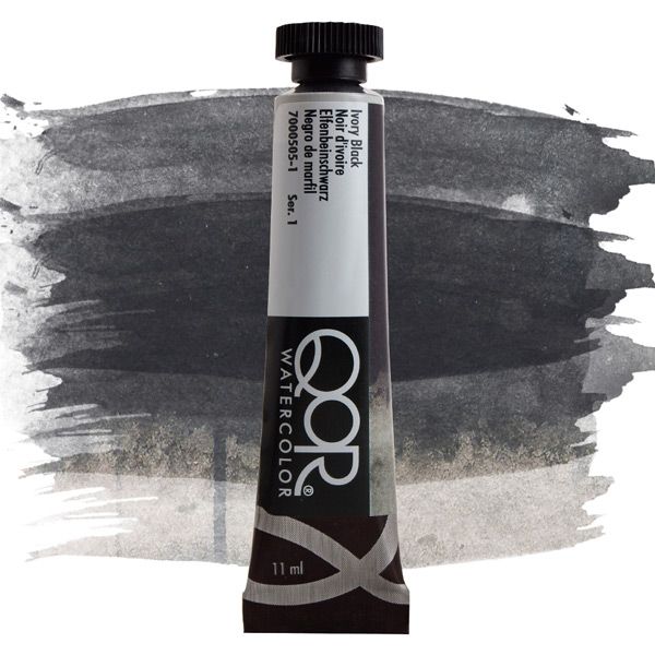 QoR Watercolor 11ml Tube - Ivory Black