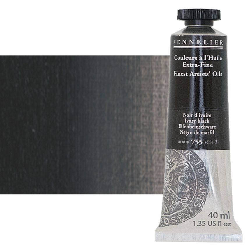 Sennelier Artists' Extra-Fine Oil - Ivory Black, 40 ml Tube