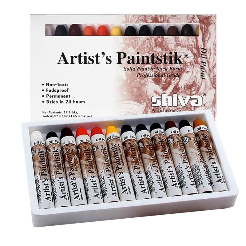 Shiva Artist's Paintstiks Set of 12 Large Professional Colors Jerry's Artarama