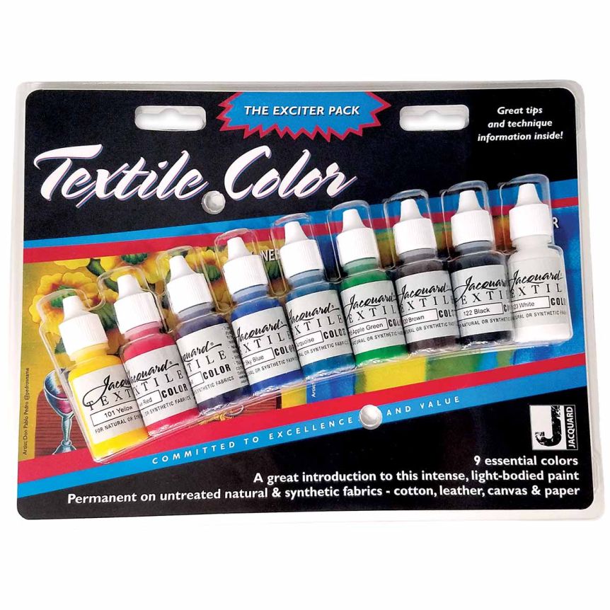 Jacquard Permanent Textile Exciter Pack - 15 ml (Set of 9)