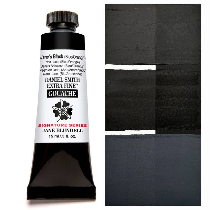 DANIEL SMITH Extra Fine GOUACHE Jane's Black (Blue/Orange), 15ml Tube