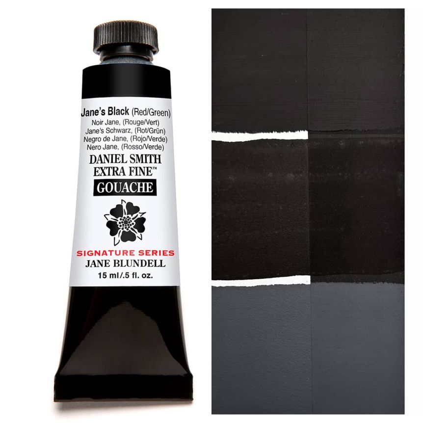 DANIEL SMITH Extra Fine GOUACHE Jane's Black (Red/Green), 15ml Tube