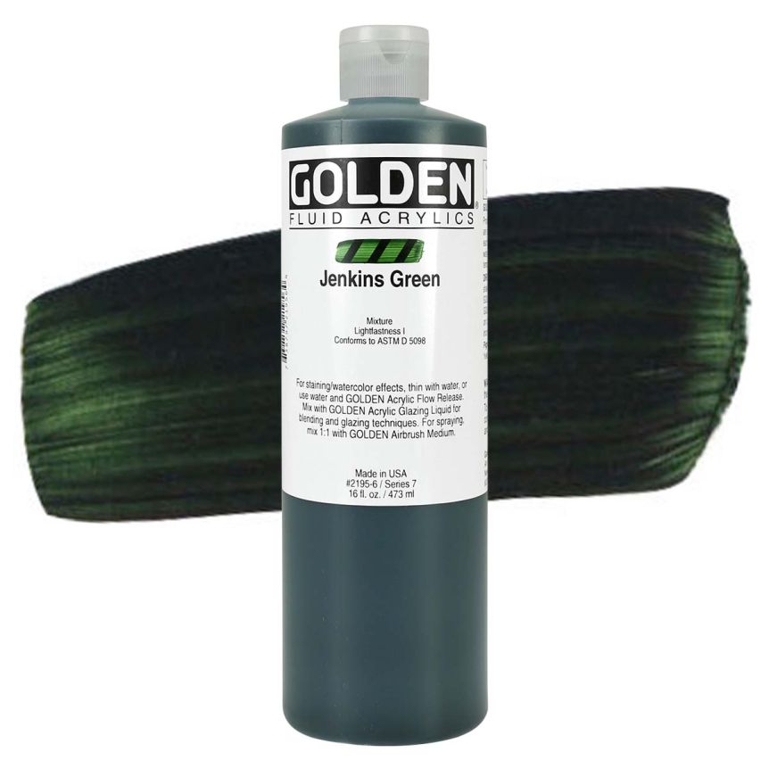 GOLDEN Fluid Acrylics Jenkins Green, 16oz