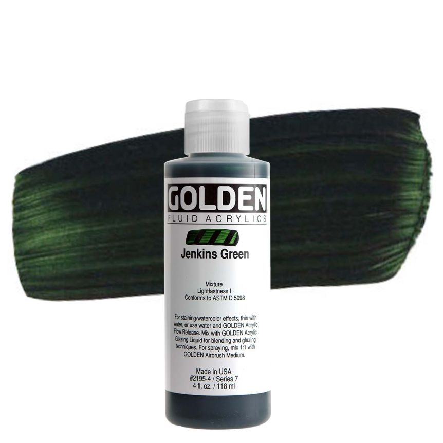 GOLDEN Fluid Acrylics Jenkins Green, 4oz