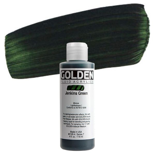 GOLDEN Fluid Acrylics Jenkins Green 4 oz Jerry's Artarama