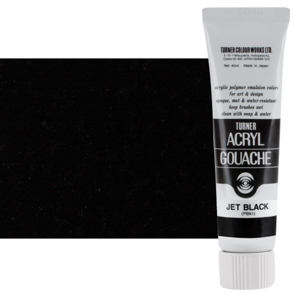 Turner Artist Acryl Gouache - Jet Black, 40ml