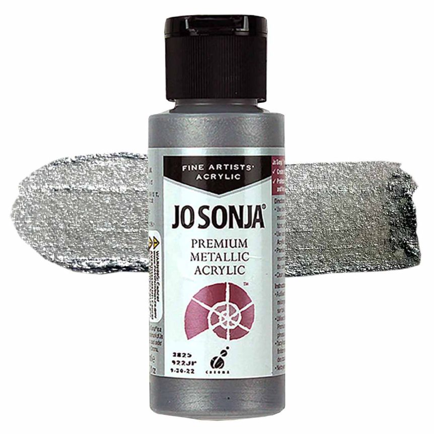 Jo Sonja Premium Acrylic - Metallic Platinum, 2oz Bottle