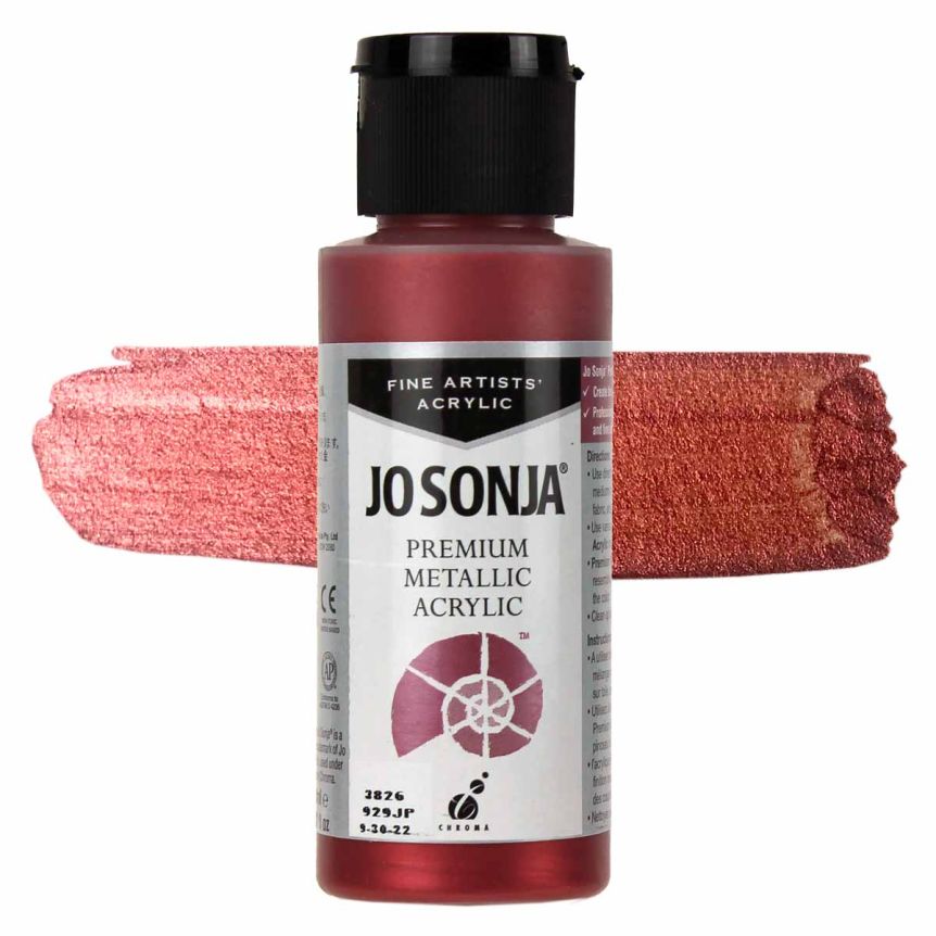 Jo Sonja Premium Acrylic Metallic Rose Gold, 2oz Bottle Jerry's
