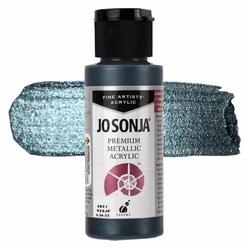 Jo Sonja Premium Acrylic - Metallic Steel Blue, 2oz Bottle