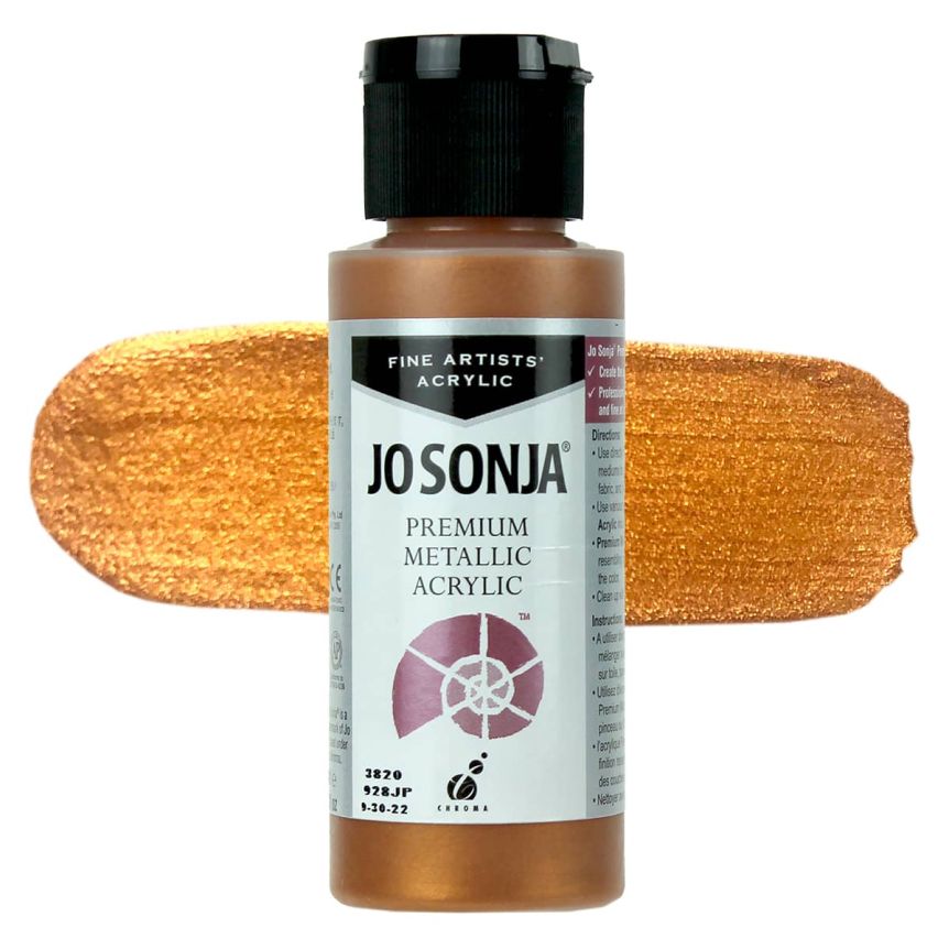 Jo Sonja Premium Acrylic - Metallic Aztec Gold, 2oz Bottle