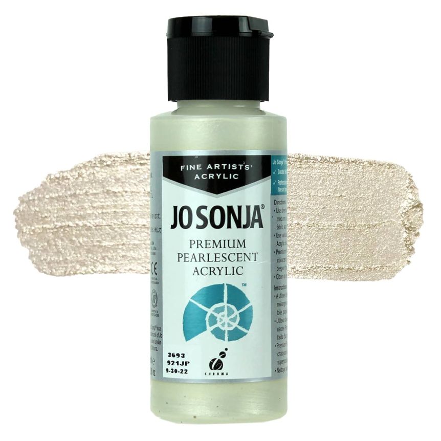 Jo Sonja Premium Acrylic - Pearlescent White, 2oz Bottle