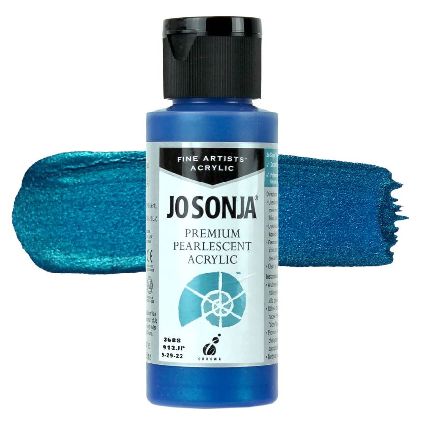 Jo Sonja Premium Acrylic - Pearlescent Deep Blue, 2oz Bottle