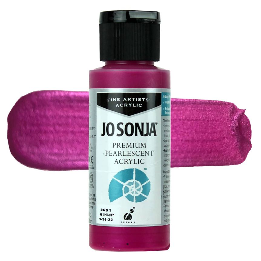 Jo Sonja Premium Acrylic - Pearlescent Magenta, 2oz Bottle