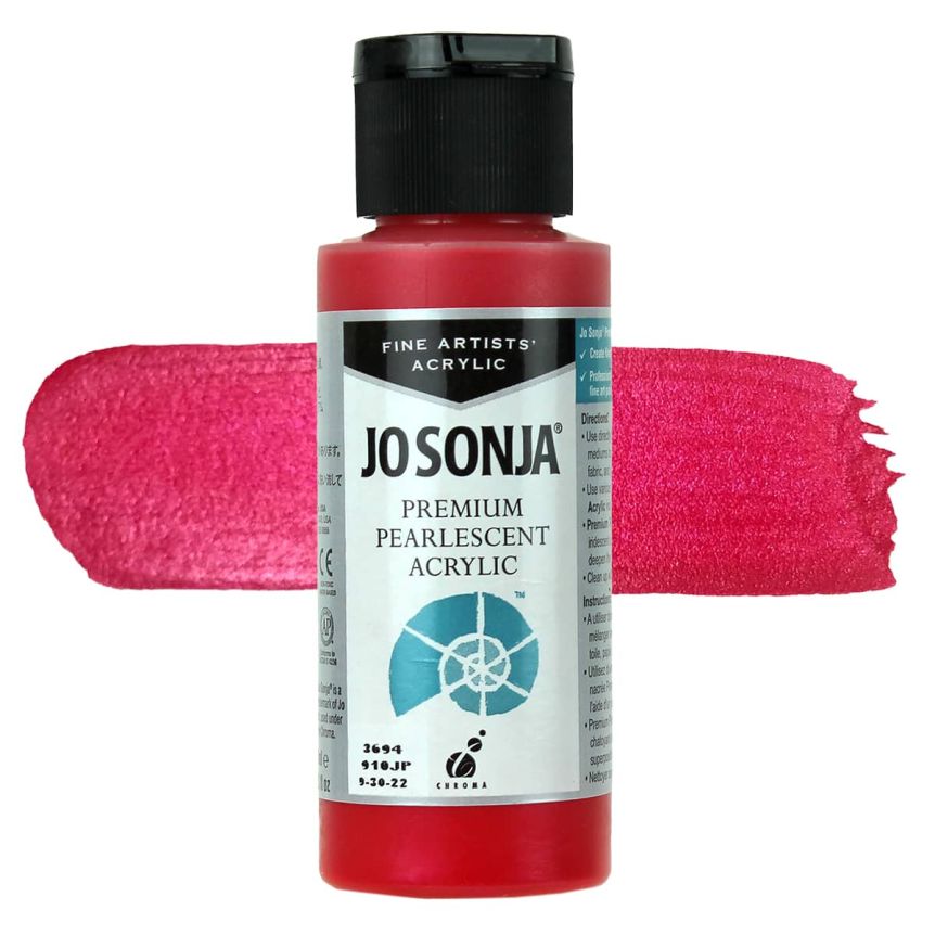Jo Sonja Premium Acrylic - Pearlescent Red, 2oz Bottle