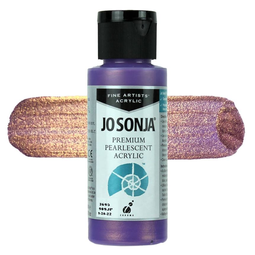 Jo Sonja Premium Acrylic - Pearlescent Red Violet, 2oz Bottle