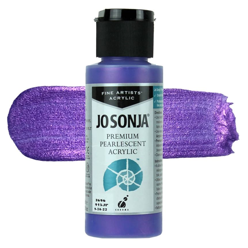 Jo Sonja Premium Acrylic - Pearlescent Violet, 2oz Bottle