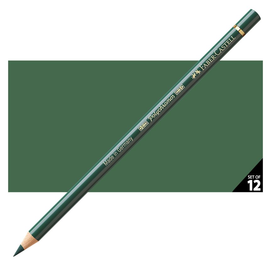 Faber-Castell Polychromos Pencil, No. 165 - Juniper Green (Box of 12)