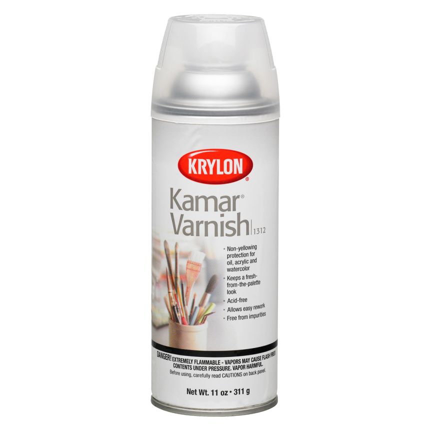 Krylon Quick Dry Permanent Acrylic Varnish Spray, 11 oz Can, Transparent